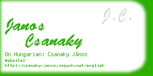 janos csanaky business card